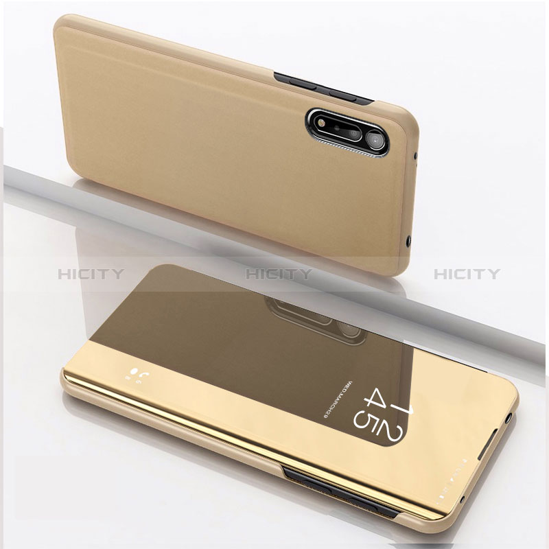 Handytasche Stand Schutzhülle Flip Leder Rahmen Spiegel Tasche QH1 für Xiaomi Redmi 9i Gold Plus