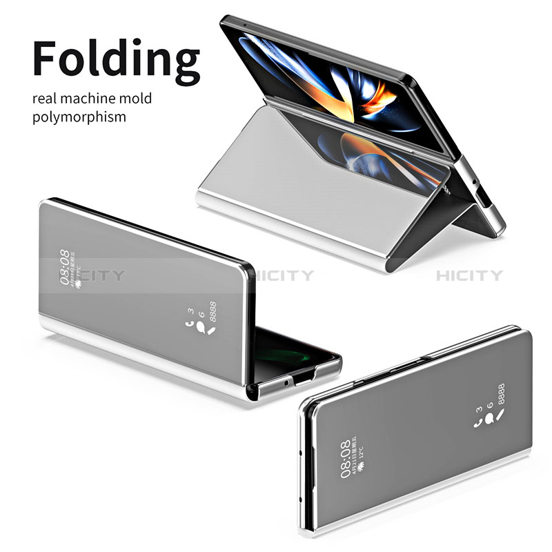 Handytasche Stand Schutzhülle Flip Leder Rahmen Spiegel Tasche ZL1 für Samsung Galaxy Z Fold3 5G