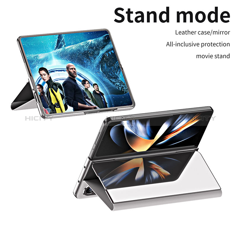 Handytasche Stand Schutzhülle Flip Leder Rahmen Spiegel Tasche ZL1 für Samsung Galaxy Z Fold3 5G