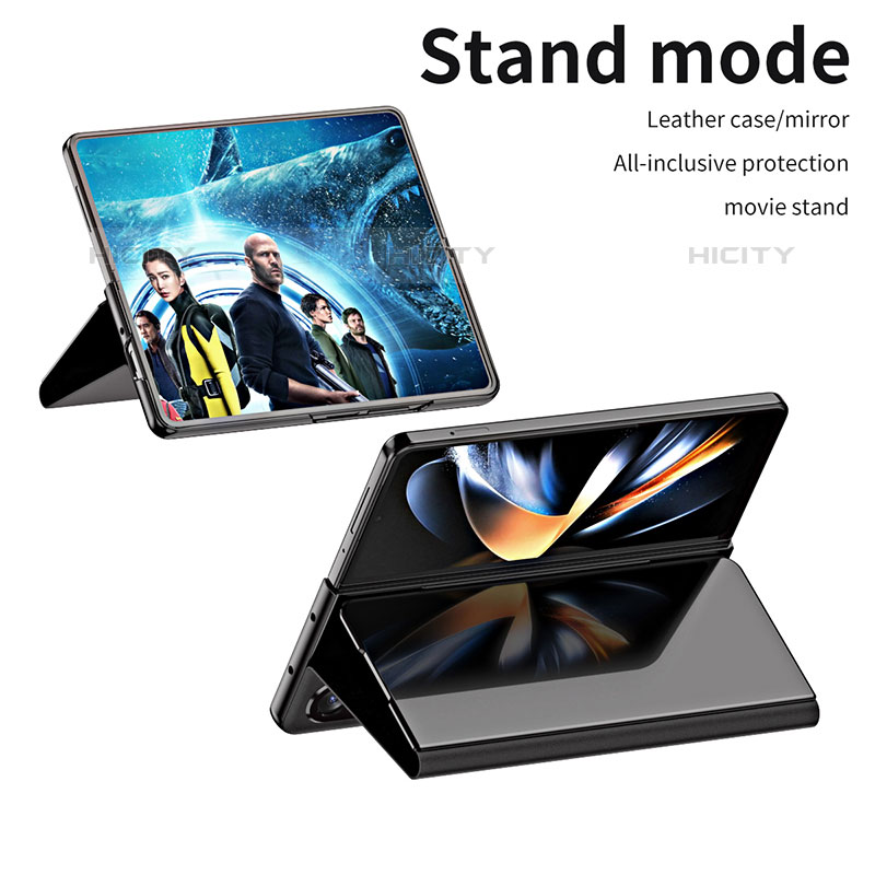 Handytasche Stand Schutzhülle Flip Leder Rahmen Spiegel Tasche ZL1 für Samsung Galaxy Z Fold5 5G groß