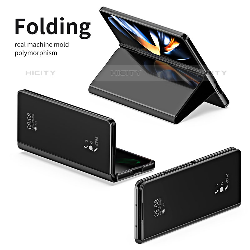 Handytasche Stand Schutzhülle Flip Leder Rahmen Spiegel Tasche ZL1 für Samsung Galaxy Z Fold5 5G groß