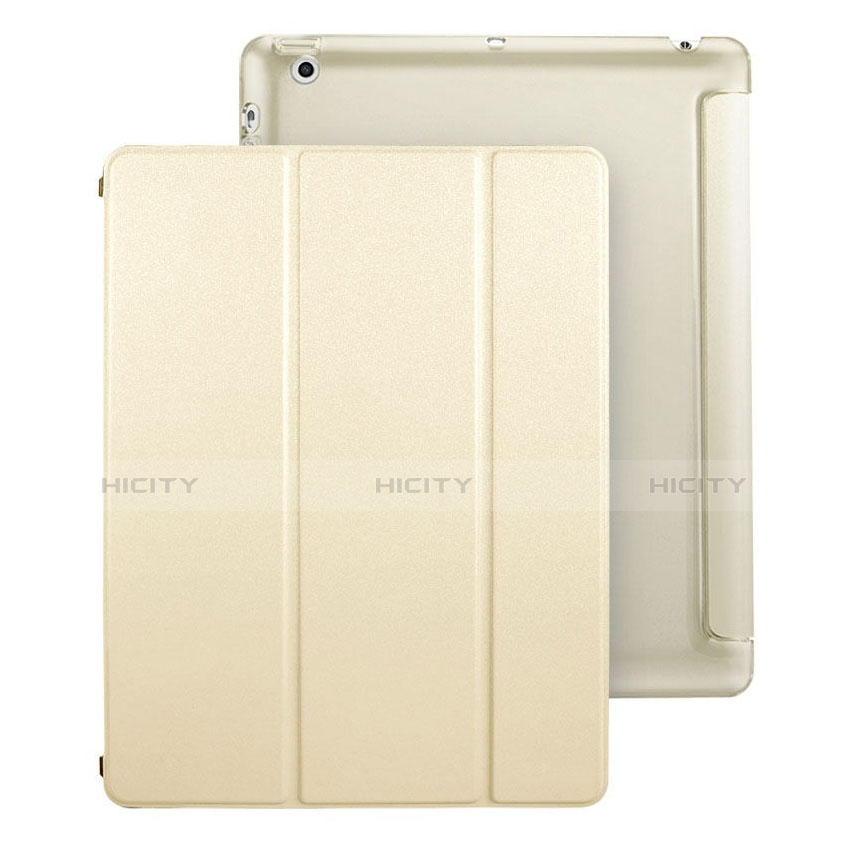 Handytasche Stand Schutzhülle Leder für Apple iPad 2 Gold