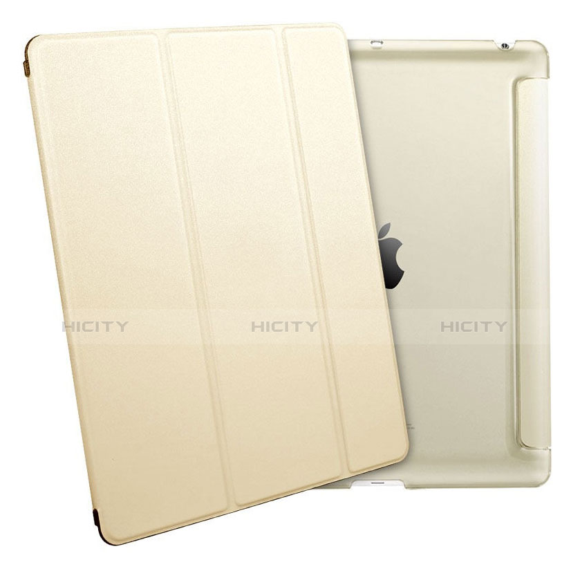 Handytasche Stand Schutzhülle Leder für Apple iPad 2 Gold