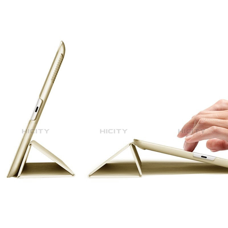 Handytasche Stand Schutzhülle Leder für Apple iPad 2 Gold