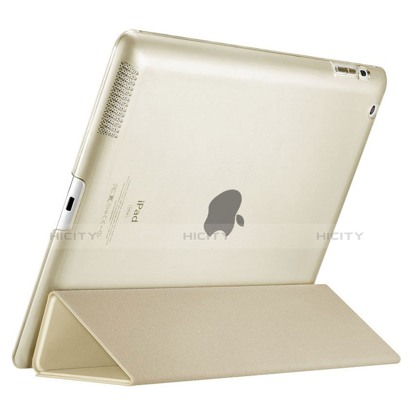 Handytasche Stand Schutzhülle Leder für Apple iPad 2 Gold