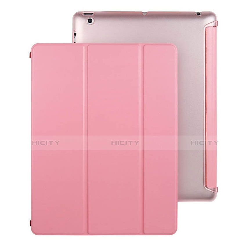 Handytasche Stand Schutzhülle Leder für Apple iPad 2 Rosa