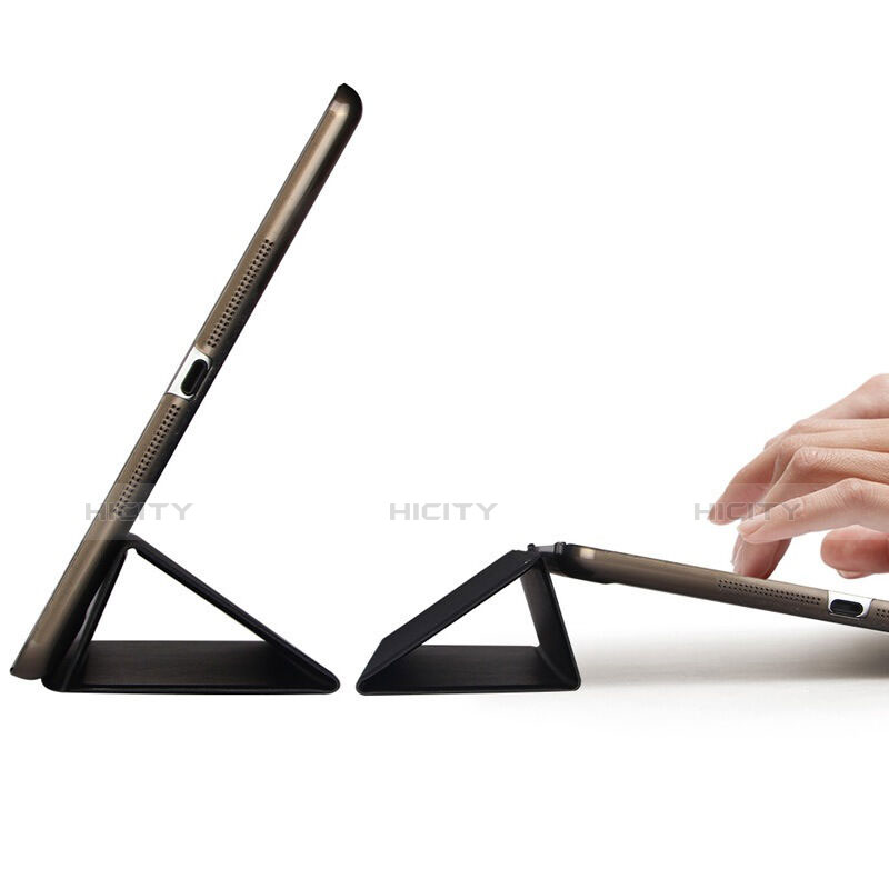 Handytasche Stand Schutzhülle Leder für Apple iPad Air Schwarz groß