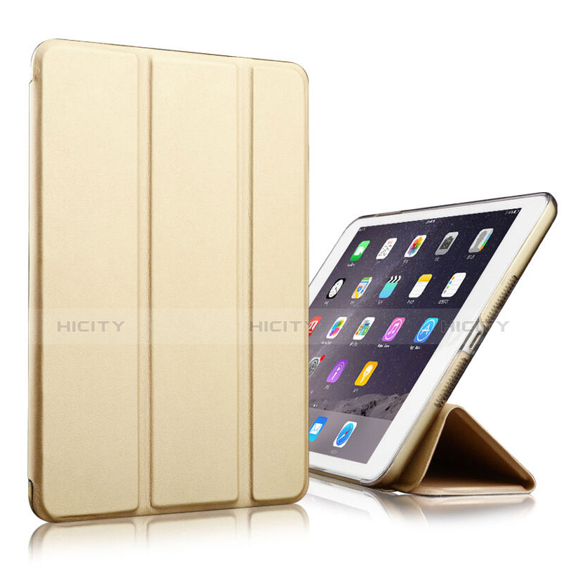 Handytasche Stand Schutzhülle Leder für Apple iPad Mini 4 Gold groß