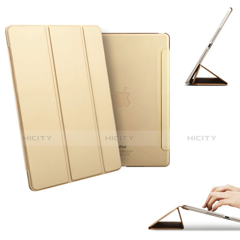 Handytasche Stand Schutzhülle Leder für Apple iPad Mini 4 Gold groß