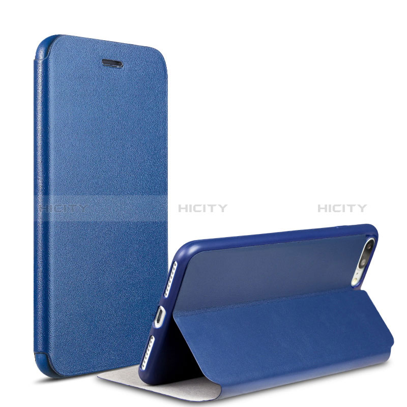 Handytasche Stand Schutzhülle Leder für Apple iPhone 8 Plus Blau