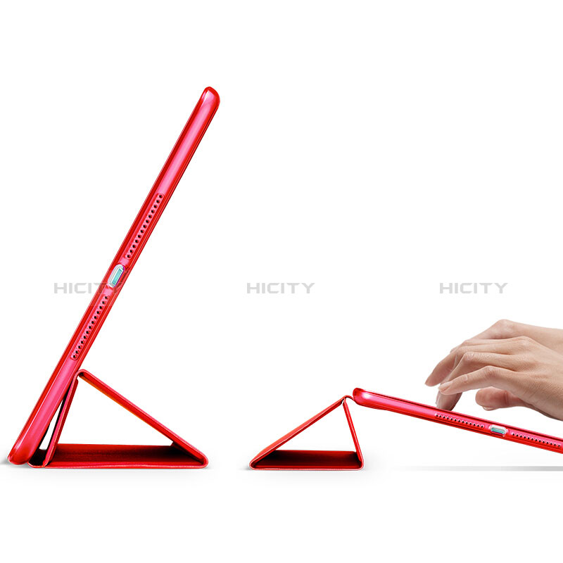 Handytasche Stand Schutzhülle Leder für Apple New iPad 9.7 (2018) Rot