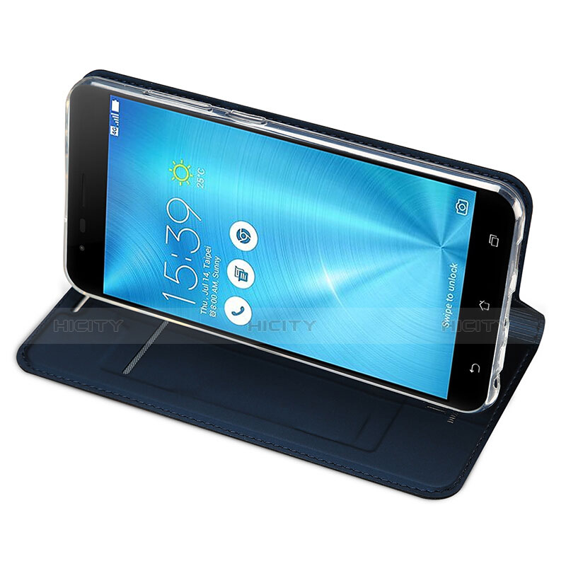 Handytasche Stand Schutzhülle Leder für Asus Zenfone 3 Zoom Blau