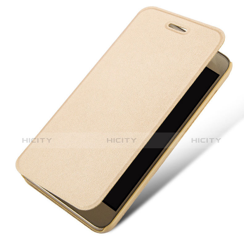 Handytasche Stand Schutzhülle Leder für Huawei Enjoy 5S Gold