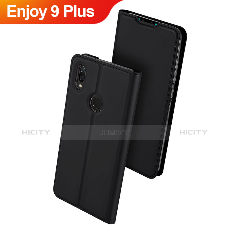 Handytasche Stand Schutzhülle Leder für Huawei Enjoy 9 Plus Schwarz