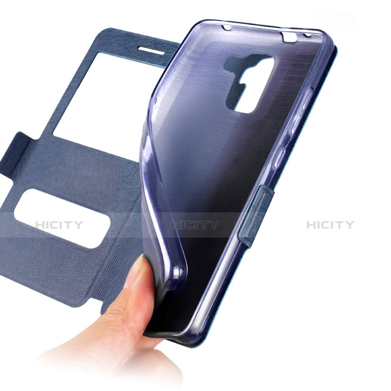 Handytasche Stand Schutzhülle Leder für Huawei Honor 7 Dual SIM Blau