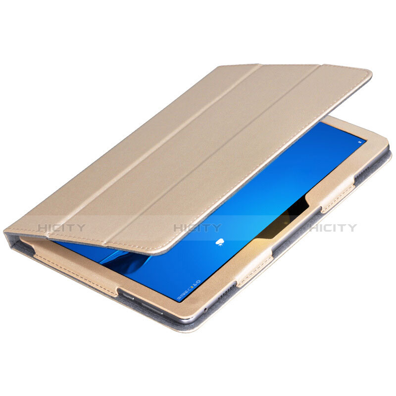 Handytasche Stand Schutzhülle Leder für Huawei MediaPad M3 Lite Gold