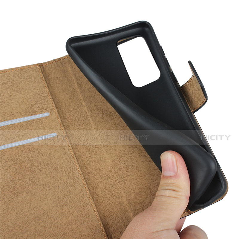 Handytasche Stand Schutzhülle Leder für Huawei P40 Schwarz groß