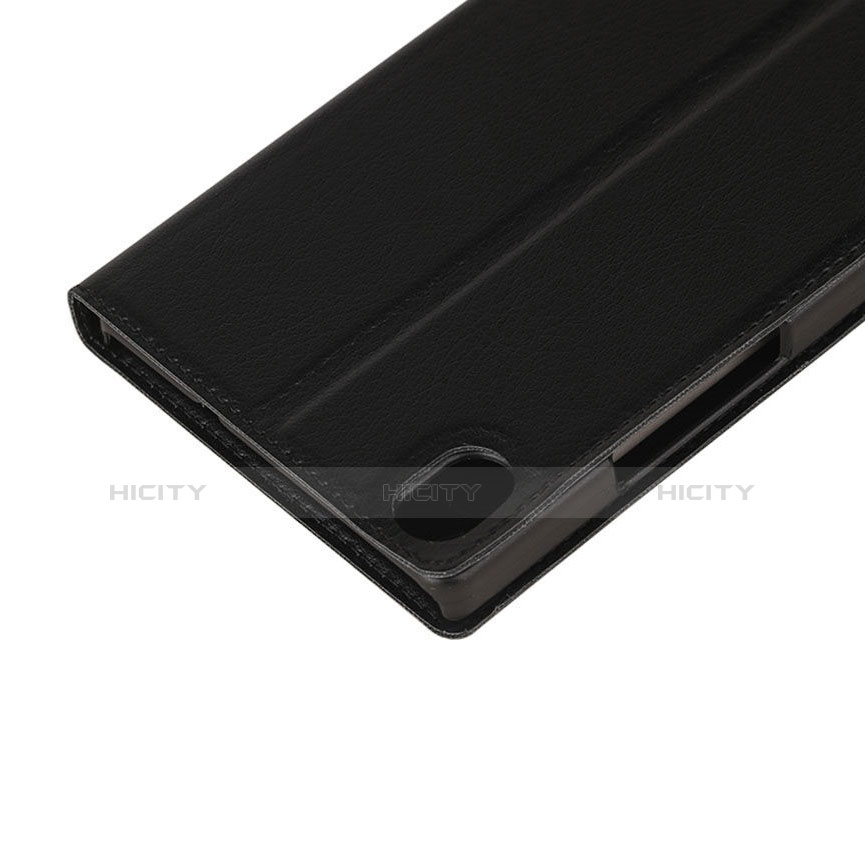 Handytasche Stand Schutzhülle Leder für Huawei P7 Dual SIM Schwarz