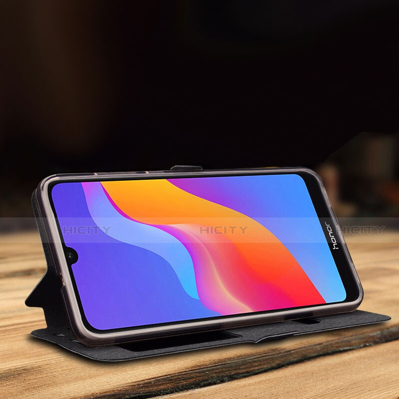 Handytasche Stand Schutzhülle Leder für Huawei Y6 (2019) Schwarz