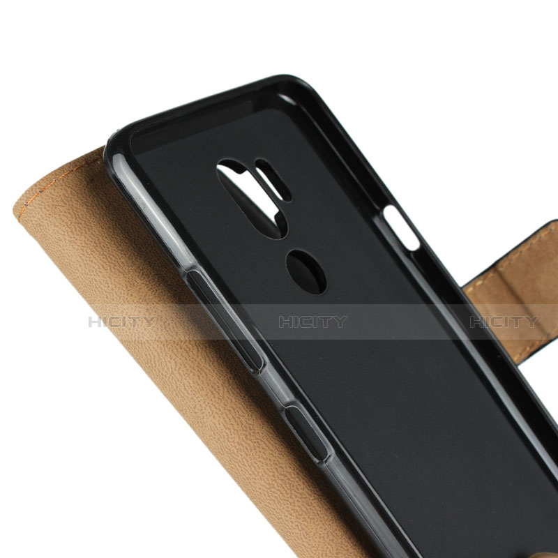 Handytasche Stand Schutzhülle Leder für LG G7 Schwarz