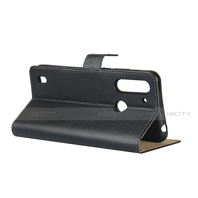 Handytasche Stand Schutzhülle Leder für Motorola Moto G8 Power Lite Schwarz