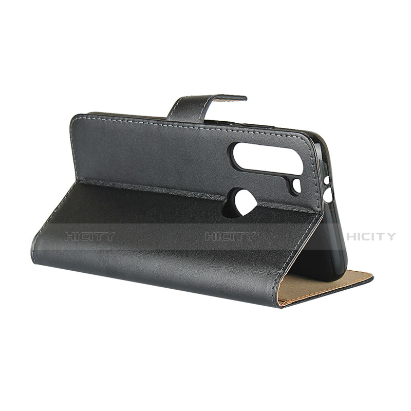 Handytasche Stand Schutzhülle Leder für Motorola Moto G8 Power Schwarz