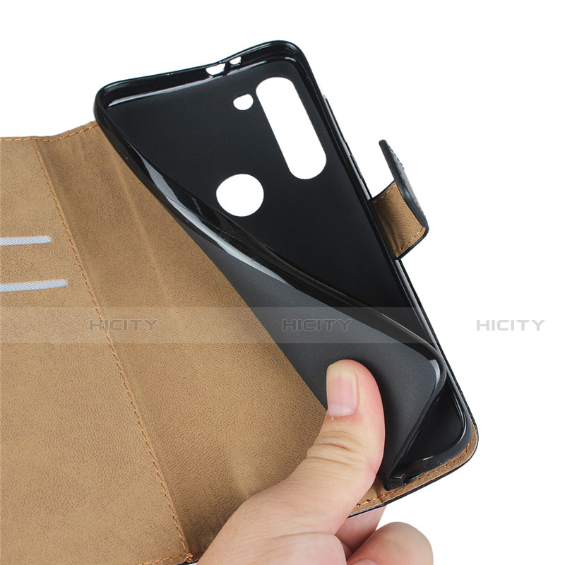 Handytasche Stand Schutzhülle Leder für Motorola Moto G8 Power Schwarz