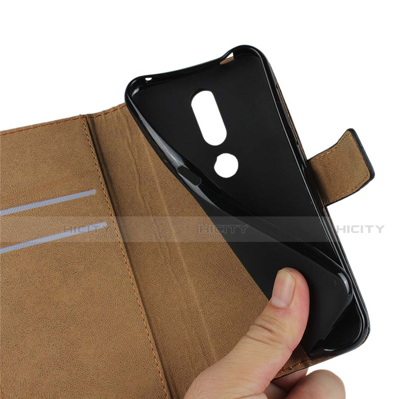 Handytasche Stand Schutzhülle Leder für Nokia 4.2 Schwarz