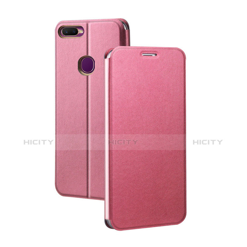 Handytasche Stand Schutzhülle Leder für Oppo A7 Pink