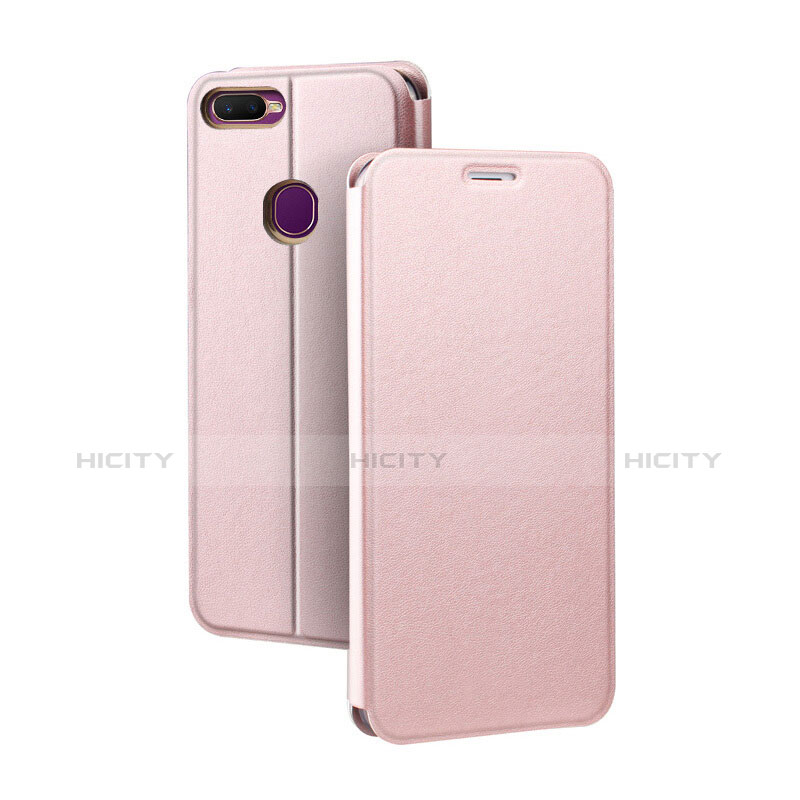 Handytasche Stand Schutzhülle Leder für Oppo A7 Rosegold