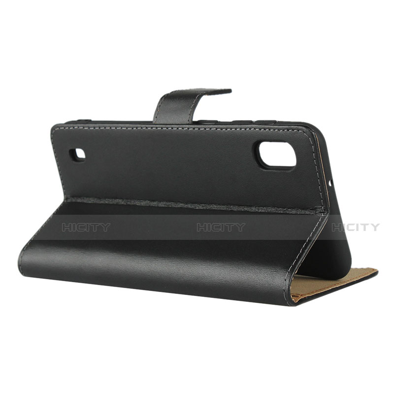 Handytasche Stand Schutzhülle Leder für Samsung Galaxy A10 Schwarz