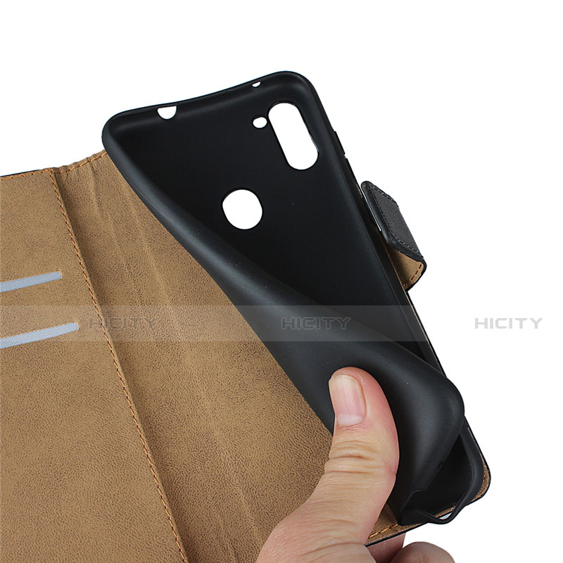 Handytasche Stand Schutzhülle Leder für Samsung Galaxy A11 Schwarz