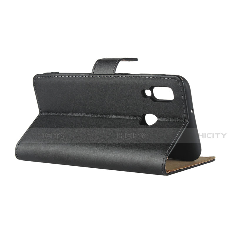 Handytasche Stand Schutzhülle Leder für Samsung Galaxy A20e Schwarz groß