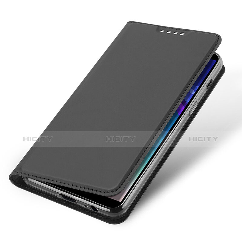 Handytasche Stand Schutzhülle Leder für Samsung Galaxy A6 (2018) Dual SIM Schwarz