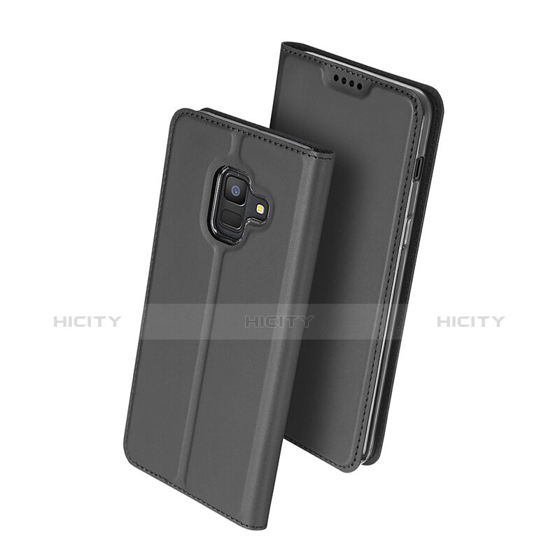 Handytasche Stand Schutzhülle Leder für Samsung Galaxy A6 (2018) Dual SIM Schwarz