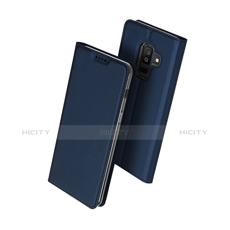 Handytasche Stand Schutzhülle Leder für Samsung Galaxy A6 Plus (2018) Blau