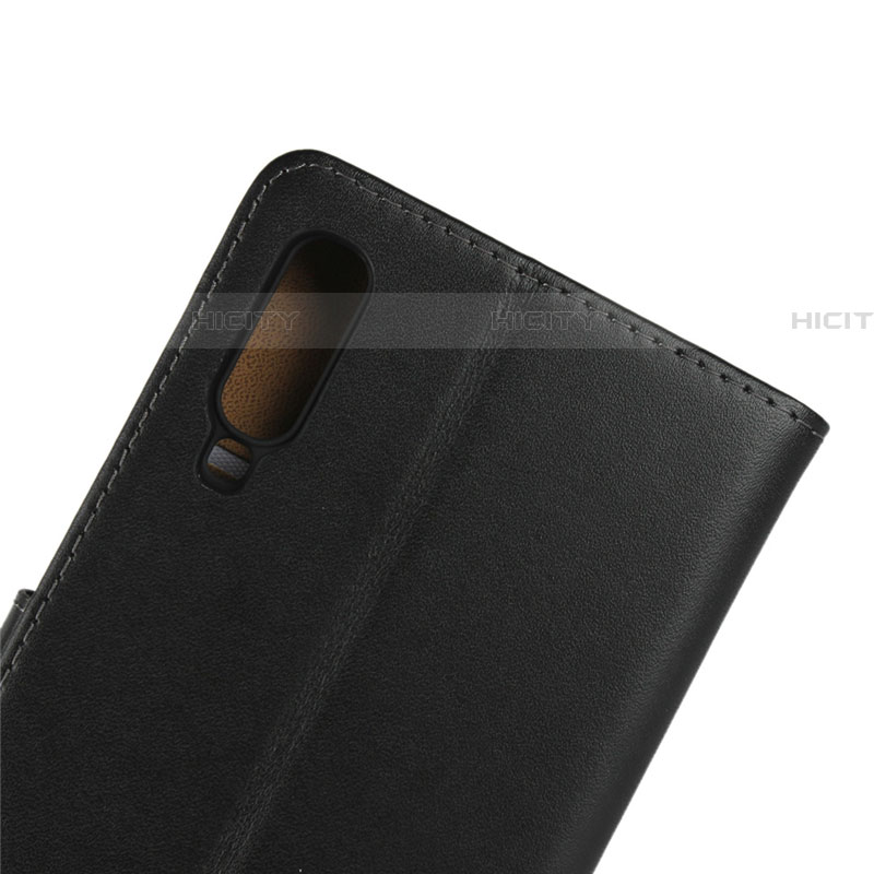 Handytasche Stand Schutzhülle Leder für Samsung Galaxy A90 5G Schwarz groß