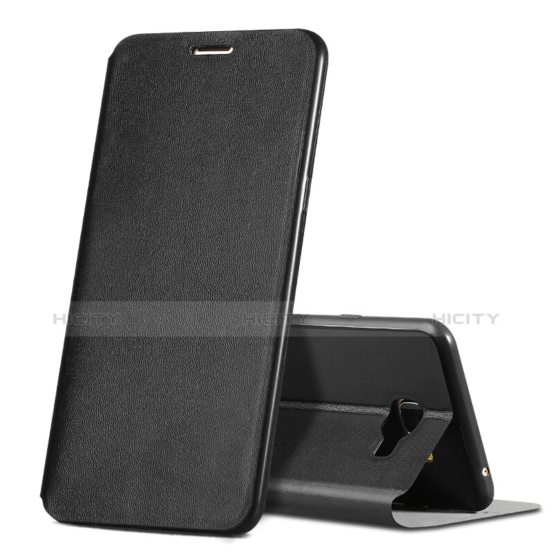 Handytasche Stand Schutzhülle Leder für Samsung Galaxy C7 SM-C7000 Schwarz