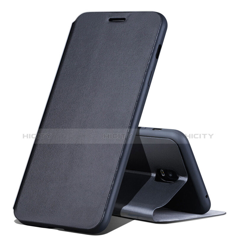 Handytasche Stand Schutzhülle Leder für Samsung Galaxy C8 C710F Schwarz Plus