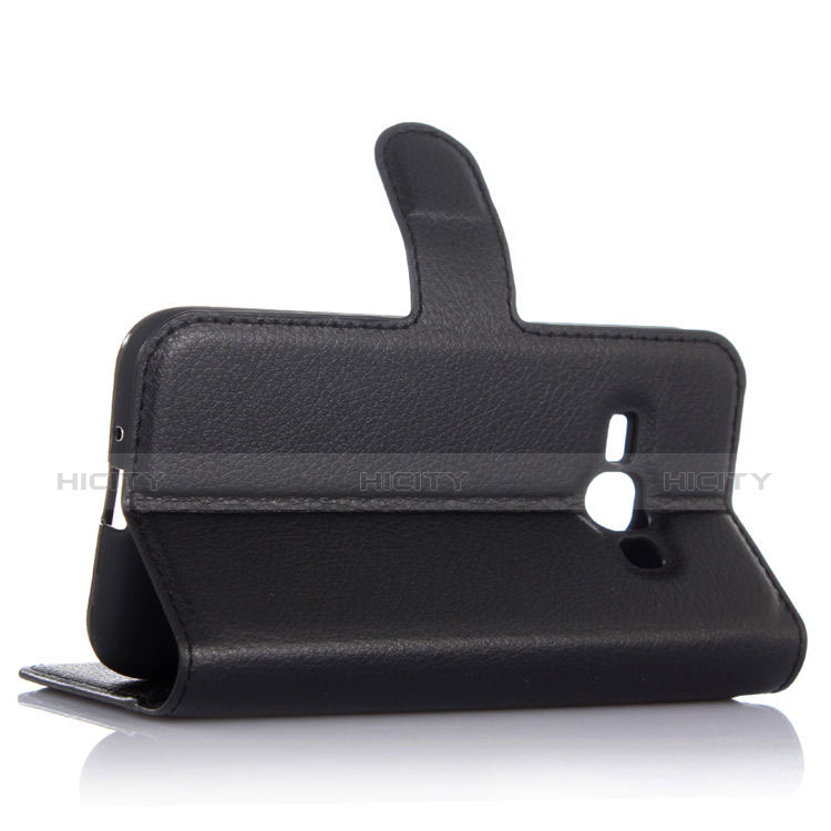 Handytasche Stand Schutzhülle Leder für Samsung Galaxy J1 (2016) J120F Schwarz groß