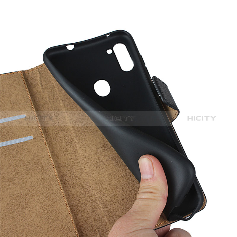 Handytasche Stand Schutzhülle Leder für Samsung Galaxy M11 Schwarz