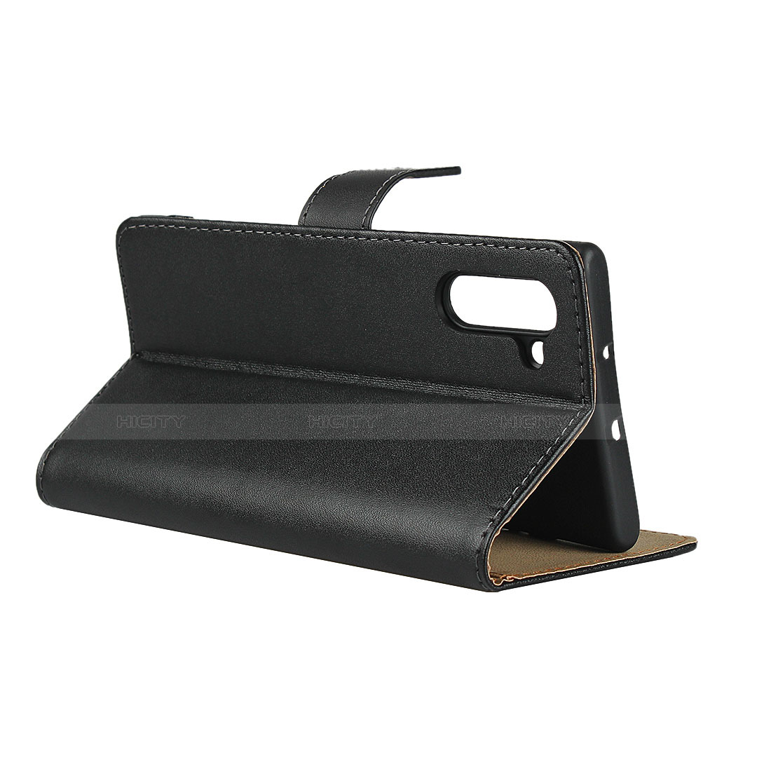 Handytasche Stand Schutzhülle Leder für Samsung Galaxy Note 10 Schwarz