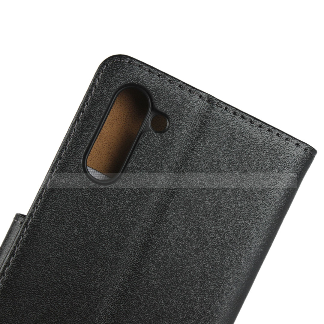 Handytasche Stand Schutzhülle Leder für Samsung Galaxy Note 10 Schwarz