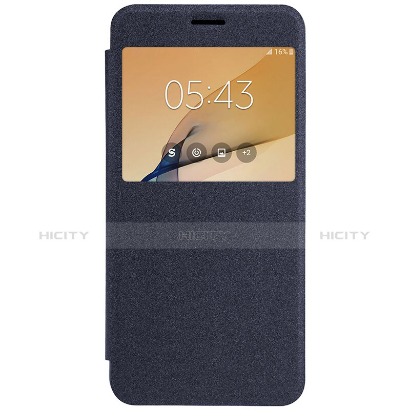 Handytasche Stand Schutzhülle Leder für Samsung Galaxy On5 (2016) G570 G570F Schwarz groß