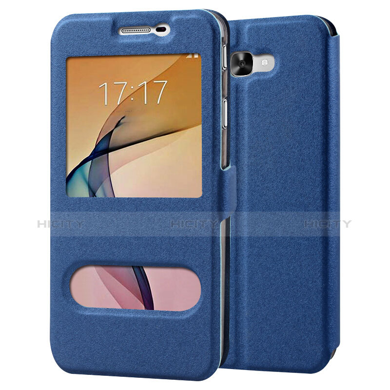 Handytasche Stand Schutzhülle Leder für Samsung Galaxy On7 (2016) G6100 Blau