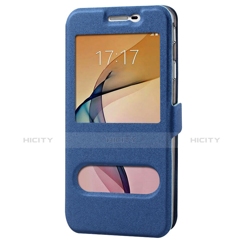 Handytasche Stand Schutzhülle Leder für Samsung Galaxy On7 (2016) G6100 Blau