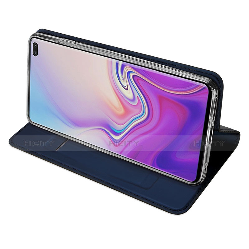 Handytasche Stand Schutzhülle Leder für Samsung Galaxy S10 Plus groß