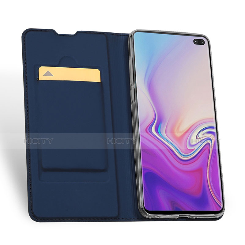 Handytasche Stand Schutzhülle Leder für Samsung Galaxy S10 Plus groß