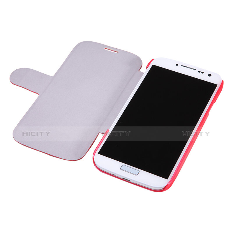 Handytasche Stand Schutzhülle Leder für Samsung Galaxy S4 i9500 i9505 Rot groß