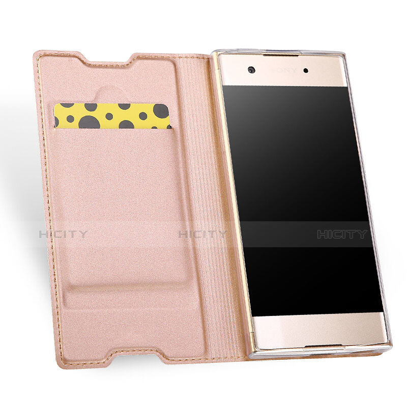 Handytasche Stand Schutzhülle Leder für Sony Xperia L1 Rosa